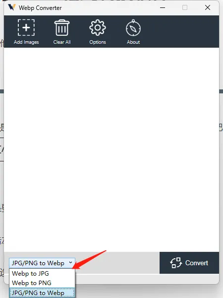 AnyWebP: 一款好用的WebP格式转换软件 - 2 select feature