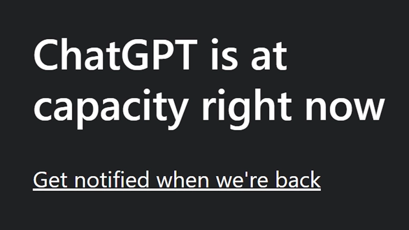 ChatGPT is at capacity right now error