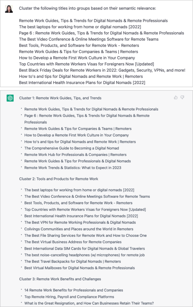 如何把ChatGPT应用在SEO/ASO工作中 - 13 articles clustering gptchat 643x1024 1