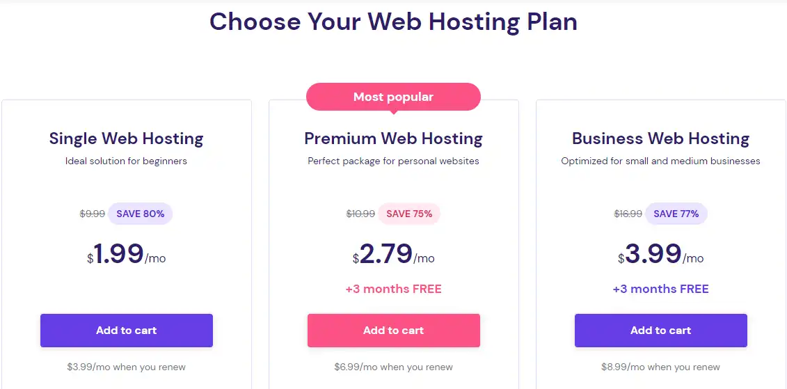 购买Hostinger主机及安装WordPress教程 | 2023初学者指南 - 3 choose plan