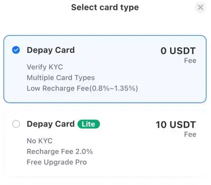 使用 Dupay 开通 ChatGPT Plus - 8 depay card type