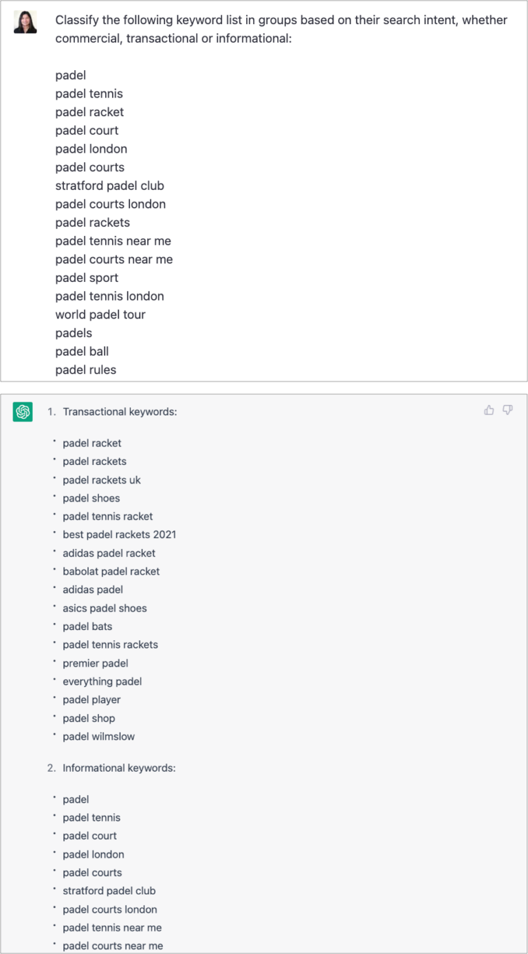 如何把ChatGPT应用在SEO/ASO工作中 - 3 keyword intent classification 768x1387 1
