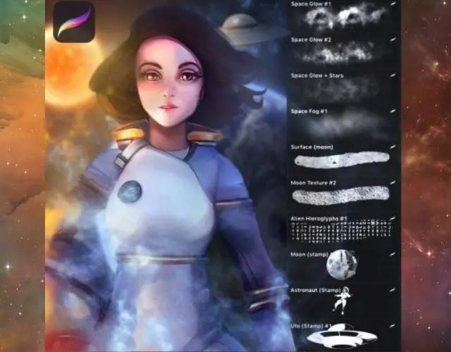 800+ 免费的 Procreate 笔刷下载 - 19 Free Alien Galactic Brushes