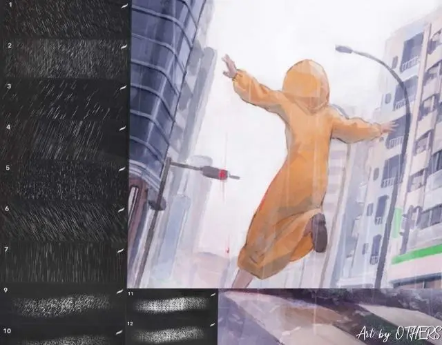 800+ 免费的 Procreate 笔刷下载 - 22 Free Rain Brushpack