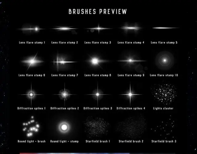 800+ 免费的 Procreate 笔刷下载 - 20 GALACTIC LENS PROCREATE BRUSHES