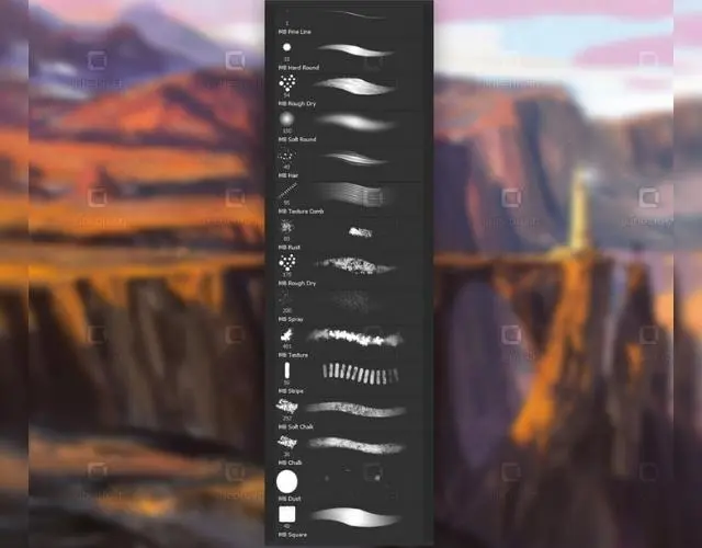 800+ 免费的 Procreate 笔刷下载 - 4 Marc Brunets Starter Brushes