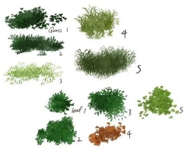 800+ 免费的 Procreate 笔刷下载 - 9 Nature Leaf and Grass Brushes