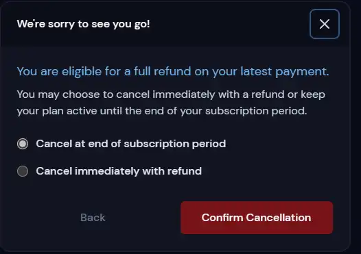 Midjourney 如何取消自动订阅 - 7 cancel plan confirm