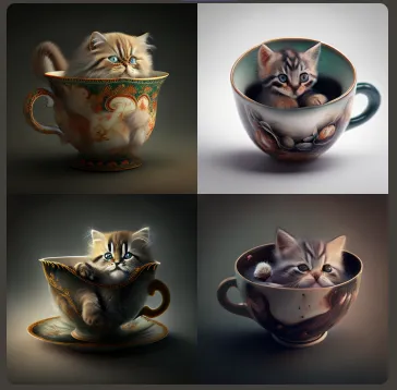Midjourney 提示词(prompt)应该怎么写? - 33 cat teacup