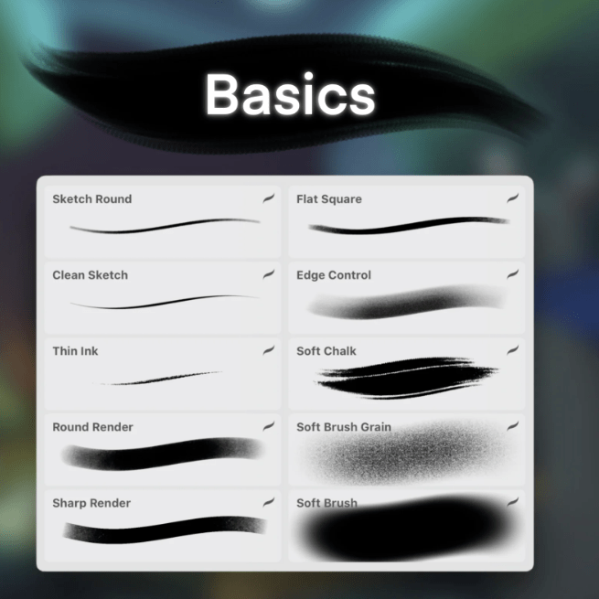 800+ 免费的 Procreate 笔刷下载 - 6 jingsketch brushes basic 10