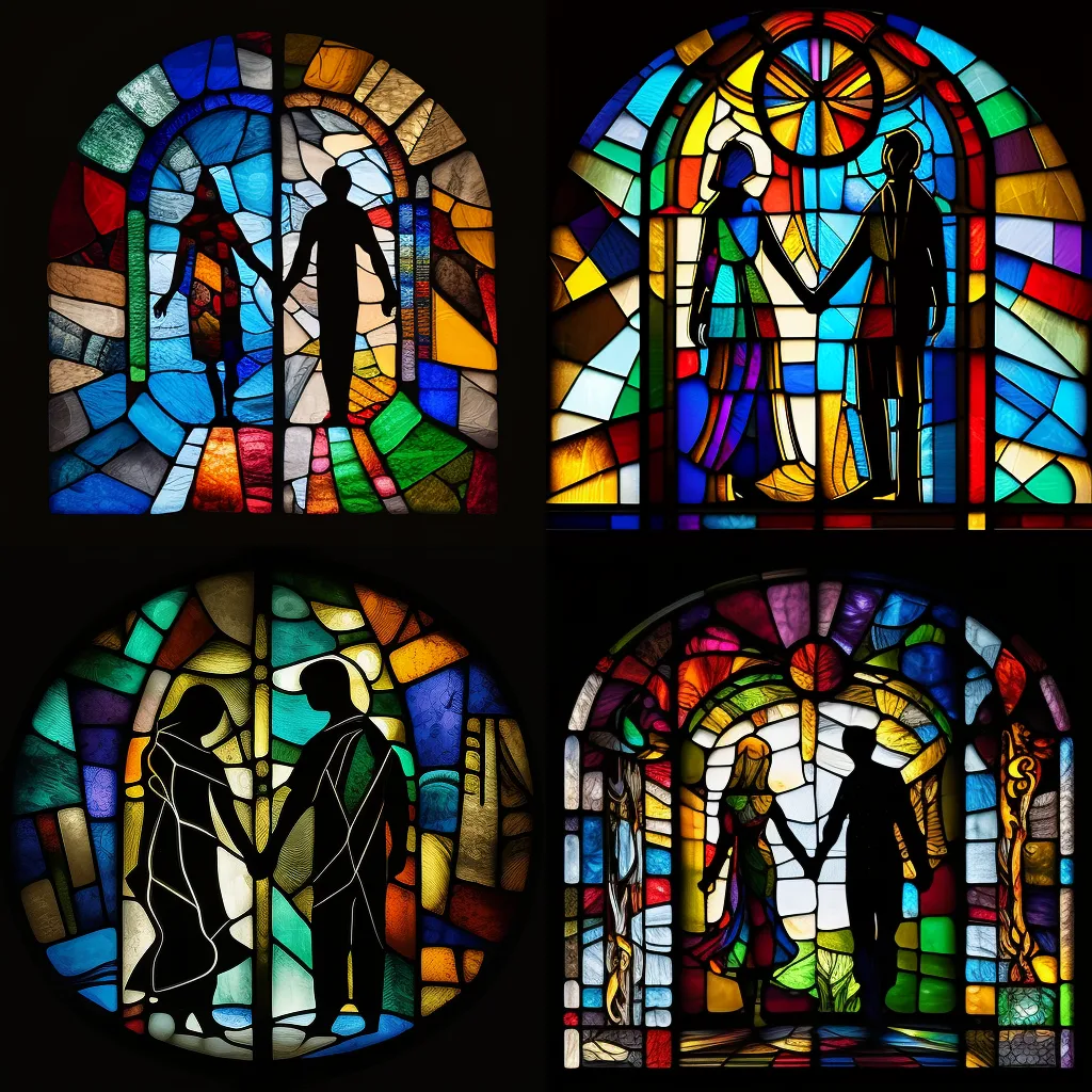 kerry A couple holding hands in style of stained glass window fd81a4bb 5e06 4551 971b 805f400881ae
