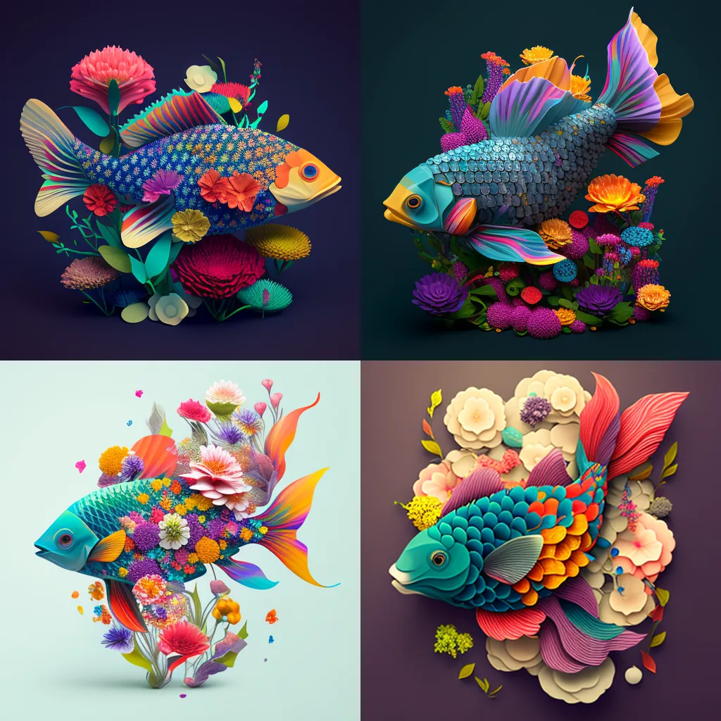 kerry Isometric FIsh out of colorful flowers fc049f9a 624d 4db0 9184 7c9130c0ed31