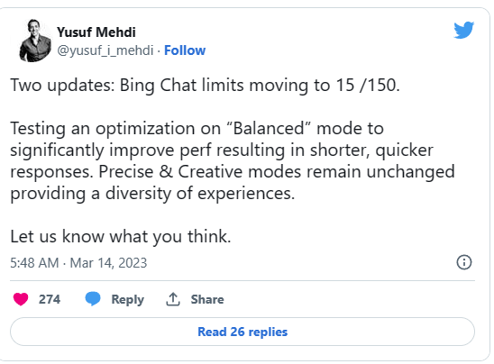 new bing update