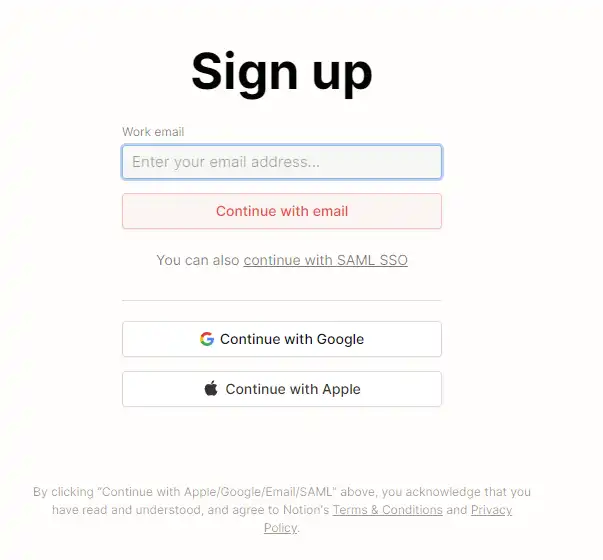 Notion AI 简介&使用快速指南 - 4 notion signup