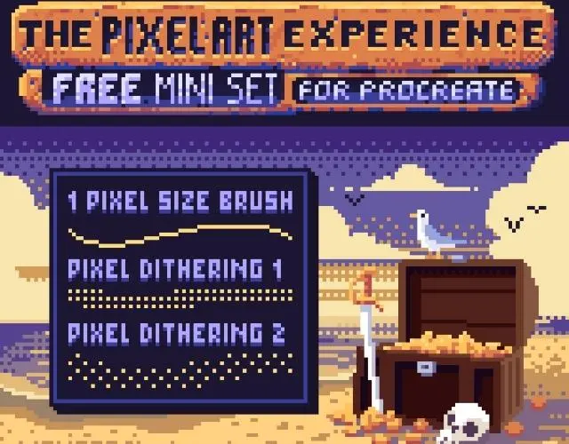 800+ 免费的 Procreate 笔刷下载 - 18 pixel art brushes procreate