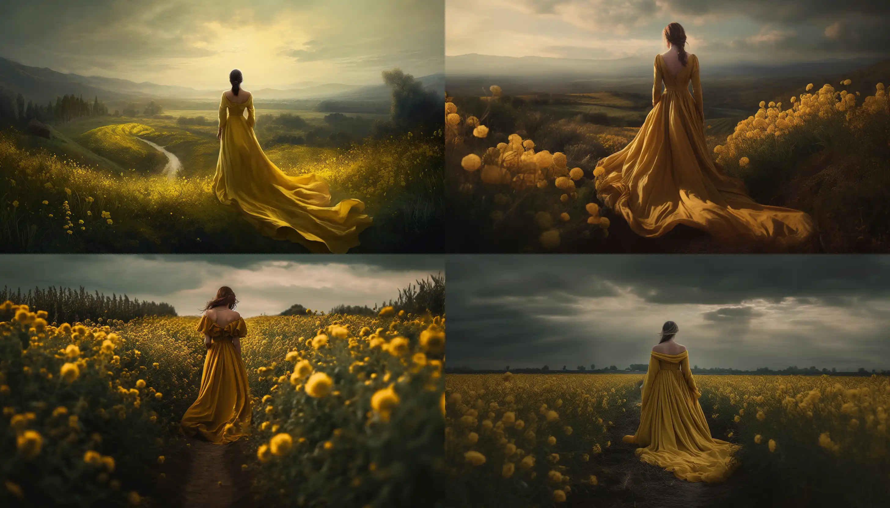 Midjourney更新,推出图生文功能 - 5 kerry woman alone in large yellow flower walking for the first f72c3afd 22ca 4b95 9f51 b2c7e7667fbb