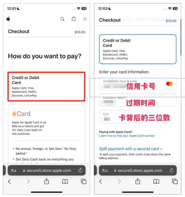 给美国区Apple ID充值保姆级教程 - 6 apple credit info