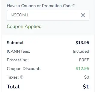 Namesilo 新注册com域名首年1美金 - 2 namesilo coupon code