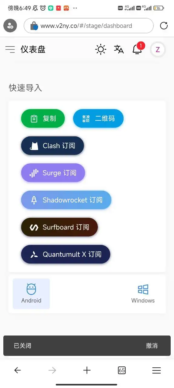 V2rayNG 安卓客户端快速指南(下载安装及配置使用教程) - 5 copy subscription naiyun