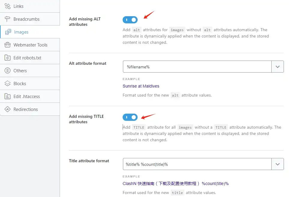 如何自动设置图像的 Alt 和Title属性 - 3 enable auto image alt title