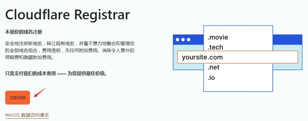 最便宜的域名注册商 - Cloudflare - 2 register domain homoe
