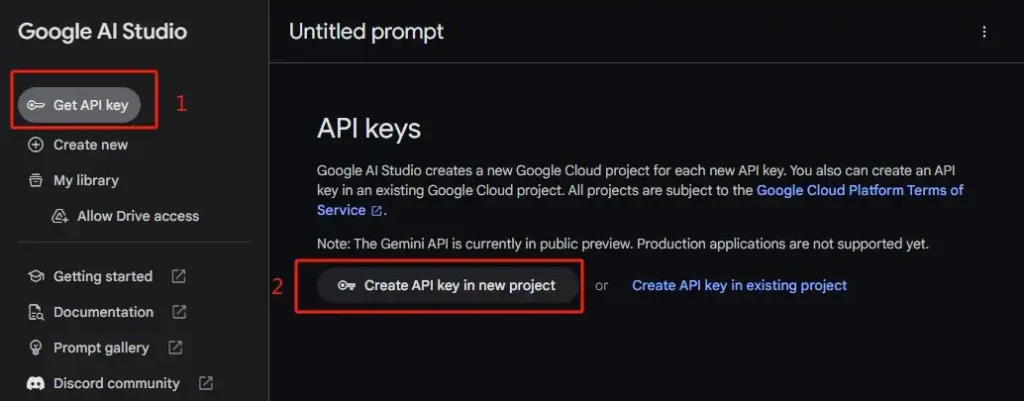 谷歌 Gemini Pro 开放 API,可免费使用(附申请步骤) - 7 gemini get api key