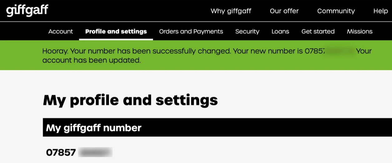 giffgaff 如何换号? - 4 change a new number