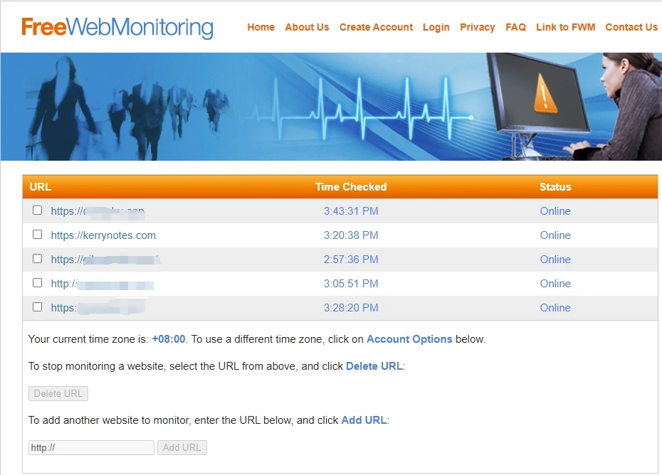 一个免费的监控你网站状态的网站 - 2 freewebmonitor