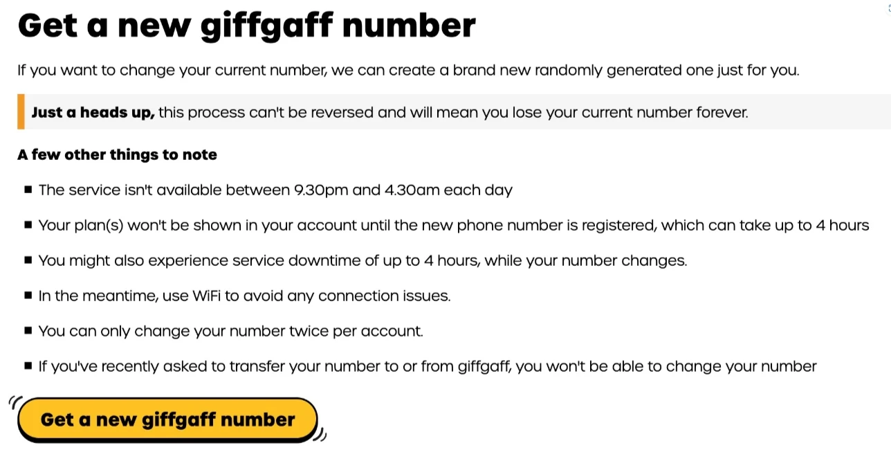 giffgaff 如何换号? - 2 get a new giffgaff number
