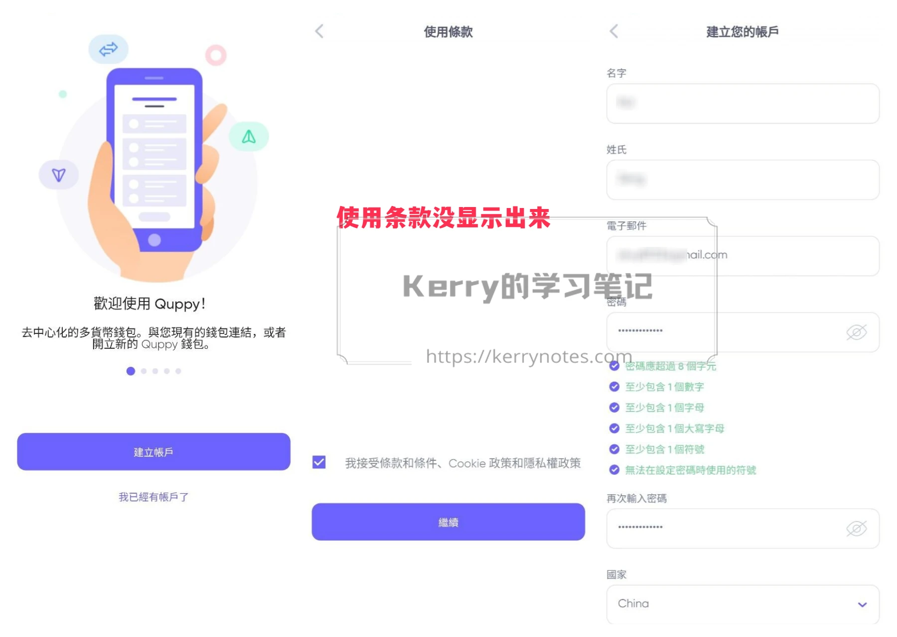 Quppy 注册过程以及踩坑分享 - 3 register quppy 1