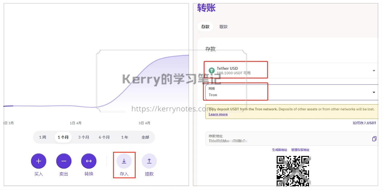 Kraken 海妖入金、交易以及出金法币教程 - 3 kranken deposit usdt