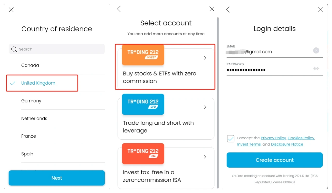 【限时福利】英国券商 Trading 212 注册指南,激活可得最高100英镑奖励 - 2 signup trading 212 step1