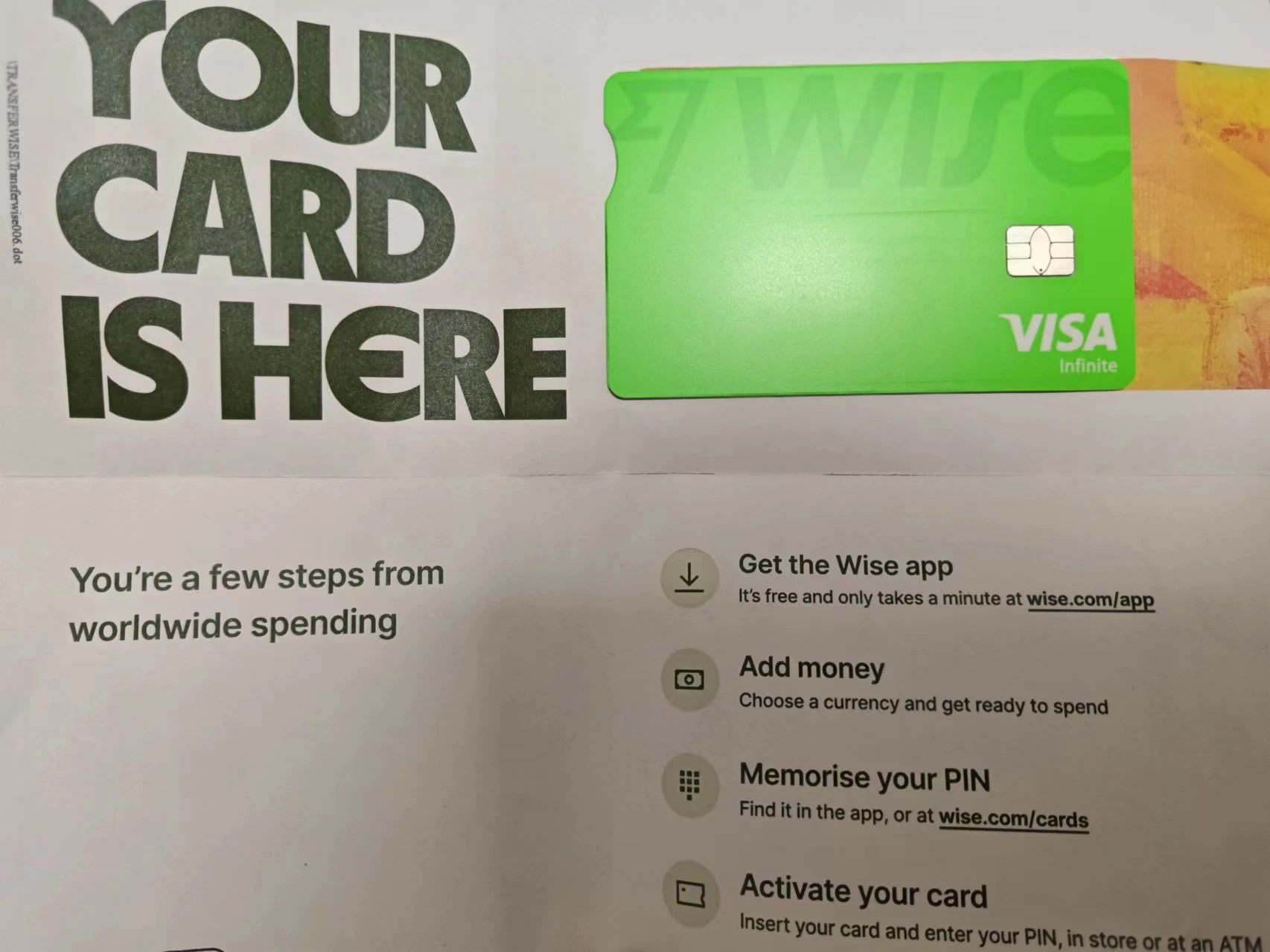Wise 英国区开户指南(实体卡教程) - 6 wise card photo