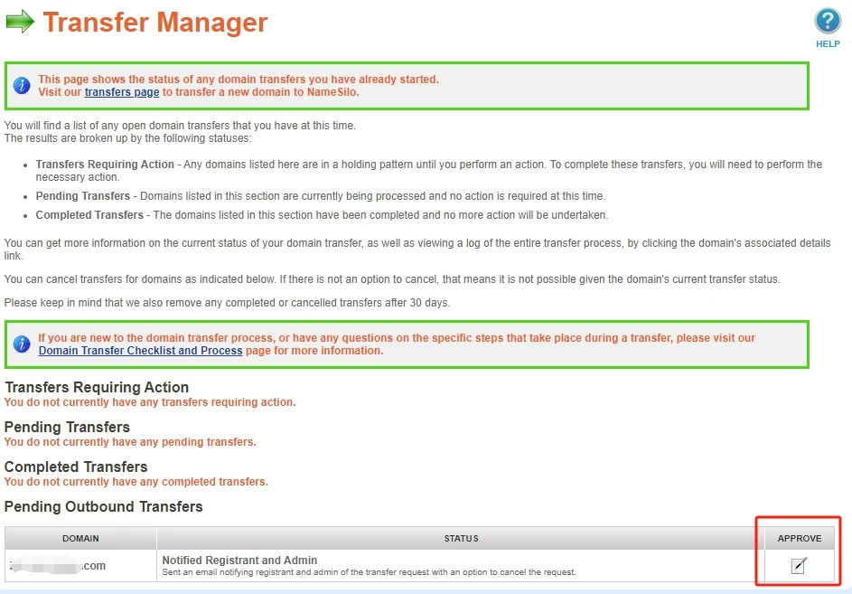 如何将Namesilo的域名转移到Cloudflare - 16 approve domain transfer namesilo