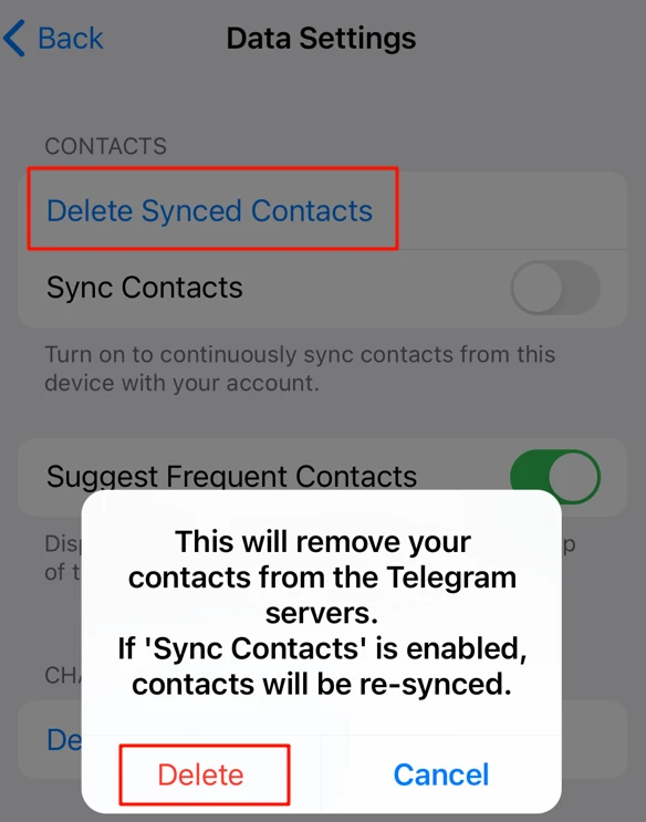 Telegram 提示:你的好友 XX 已加入 - 5 telegram delete synced contacts