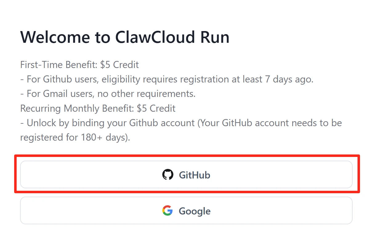 使用 Claw Cloud Run 免费搭建 n8n - 2 signup clawcloud run